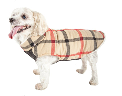 Pet Life ®  'Allegiance' Classical Insulated Plaid Fashion Dog Jacket