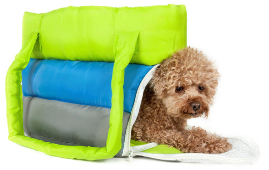 Pet Life ® 'Bubble-Poly' Tri-Colored Winter Insulated Fashion Designer Pet Dog Carrier