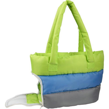 Pet Life ® 'Bubble-Poly' Tri-Colored Winter Insulated Fashion Designer Pet Dog Carrier