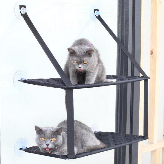 Pet Life ® 'Cat Laze'  Suction Cupped Dual-Leveled Kitty Cat Lounger