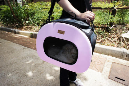 Pet Life ® 'Final Destination' Airline Approved 2-in-1 Tough-Shell Wheeled Collapsible Travel Fashion Pet Dog Carrier Crate