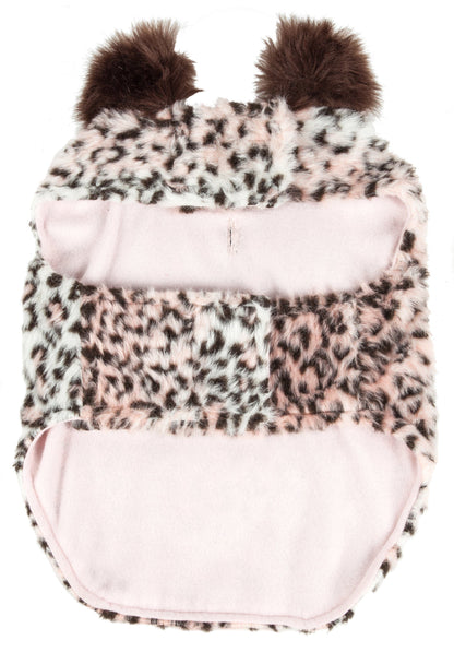 Pet Life ® Luxe 'Furracious' Cheetah Patterned Mink Designer Fashion Fur Dog Coat