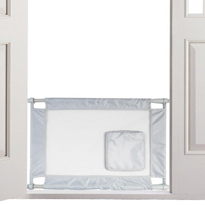 Pet Life ® 'Porta Gate' Anti-Drilling Nylon Mesh Collapsible Folding Travel Safety Pet Cat Dog Gate w/ Zippered Entrance