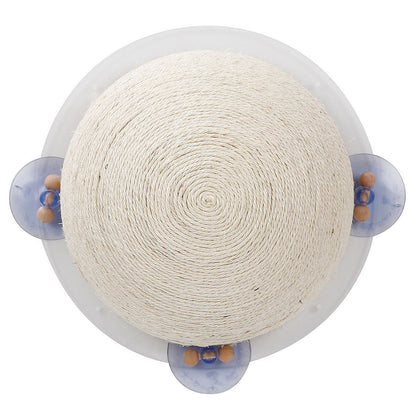 Pet Life ® 'Stick N' Claw' Sisal Rope and Toy Suction Cup Circular Cat Scratcher