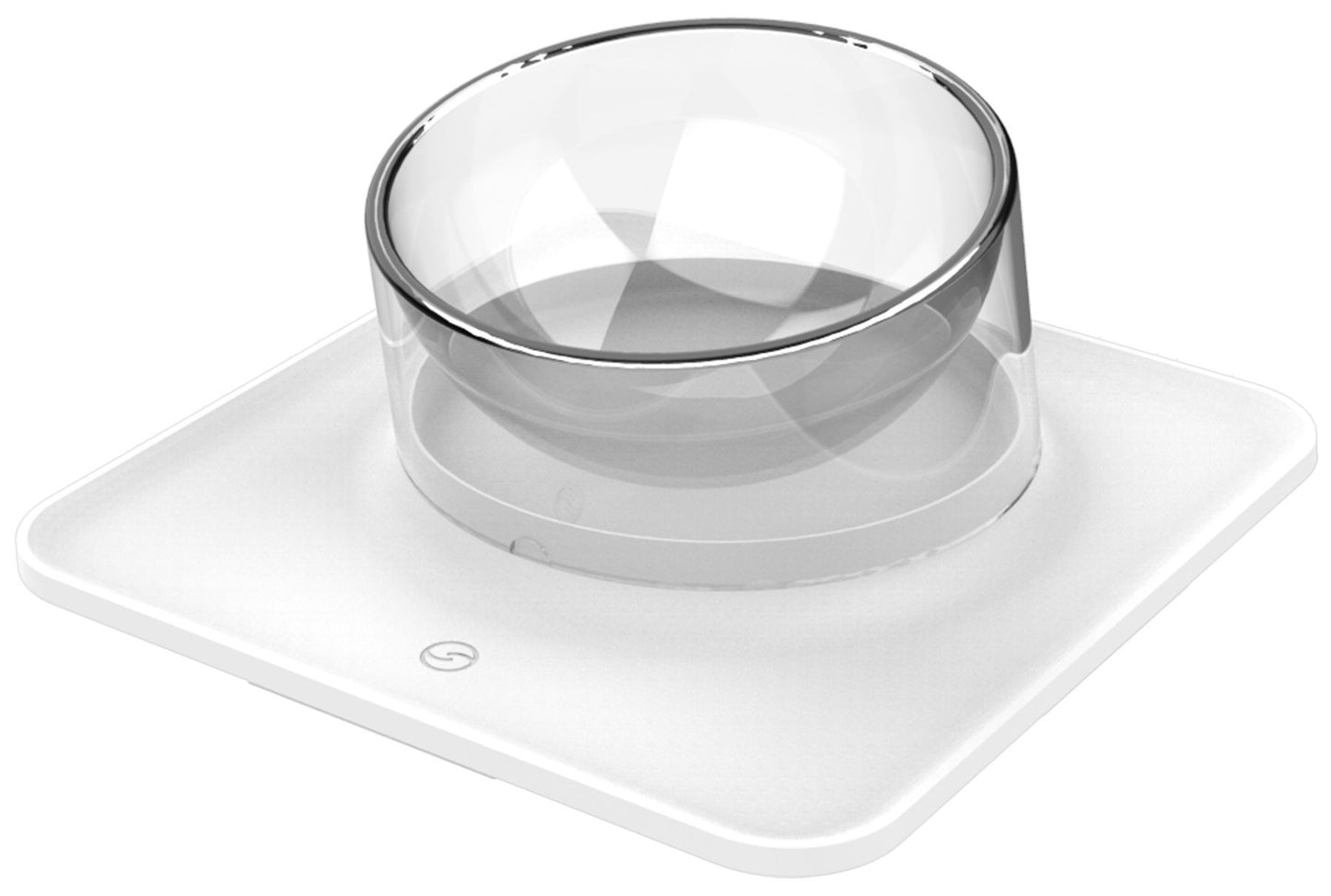Pet Life ® 'Surface' Anti-Skid and Anti-Spill Curved and Clear Removable Pet Bowl