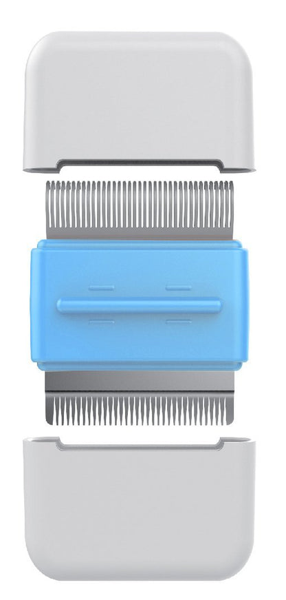 Pet Life ® 'Zipocket' 2-in-1 Underake and Stainless Steel Travel Grooming Pet Comb