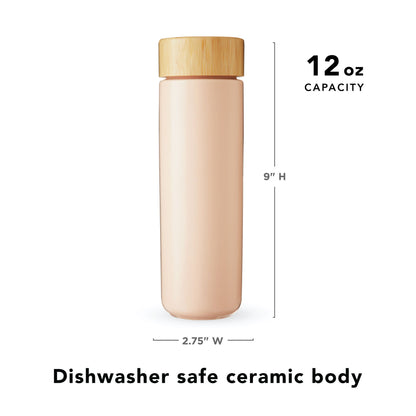 Tatyana Ceramic To-Go Infuser Mug in Coral
