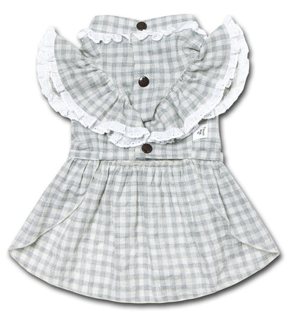 Touchdog 'I love Poochi' Classical Plaid Fashion Designer Dog Dress