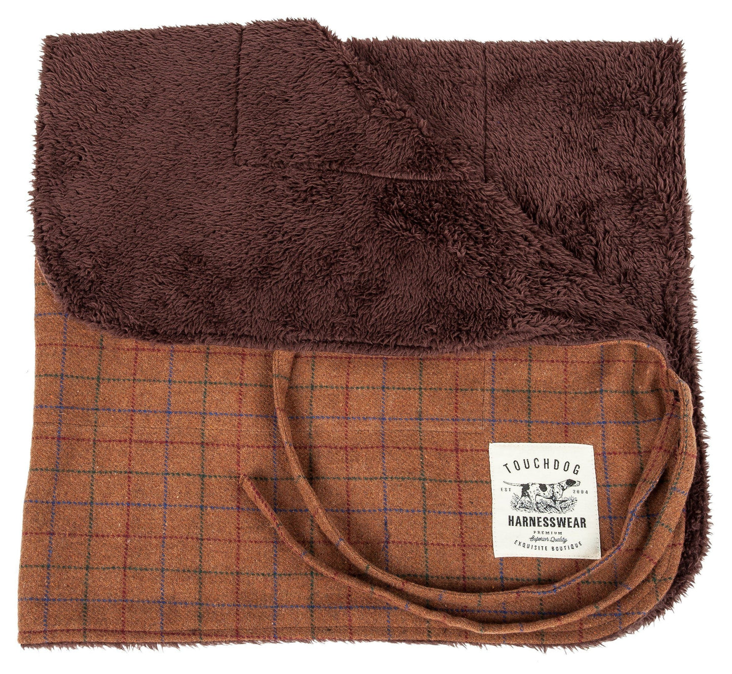 Touchdog ® 2-In-1 Windowpane Plaid Dog Jacket and Matching Reversible Dog Mat
