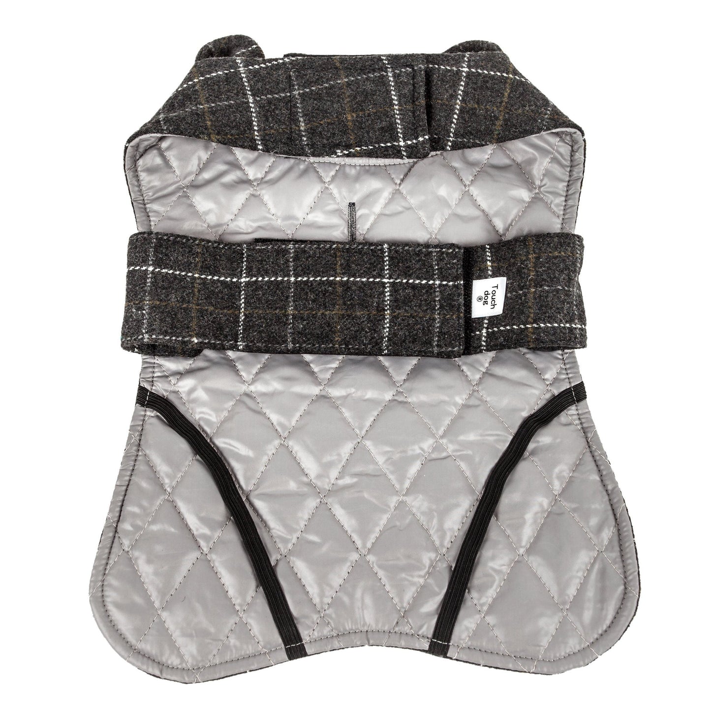 Touchdog ® 2-In-1 Windowpane Plaid Dog Jacket and Matching Reversible Dog Mat