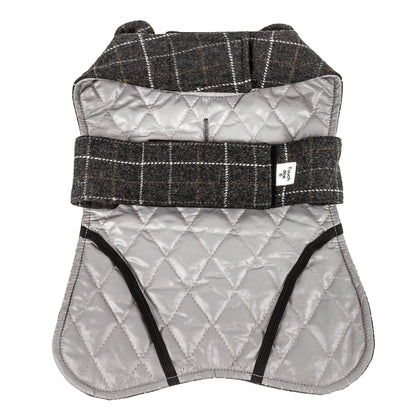 Touchdog ® 2-In-1 Windowpane Plaid Dog Jacket and Matching Reversible Dog Mat