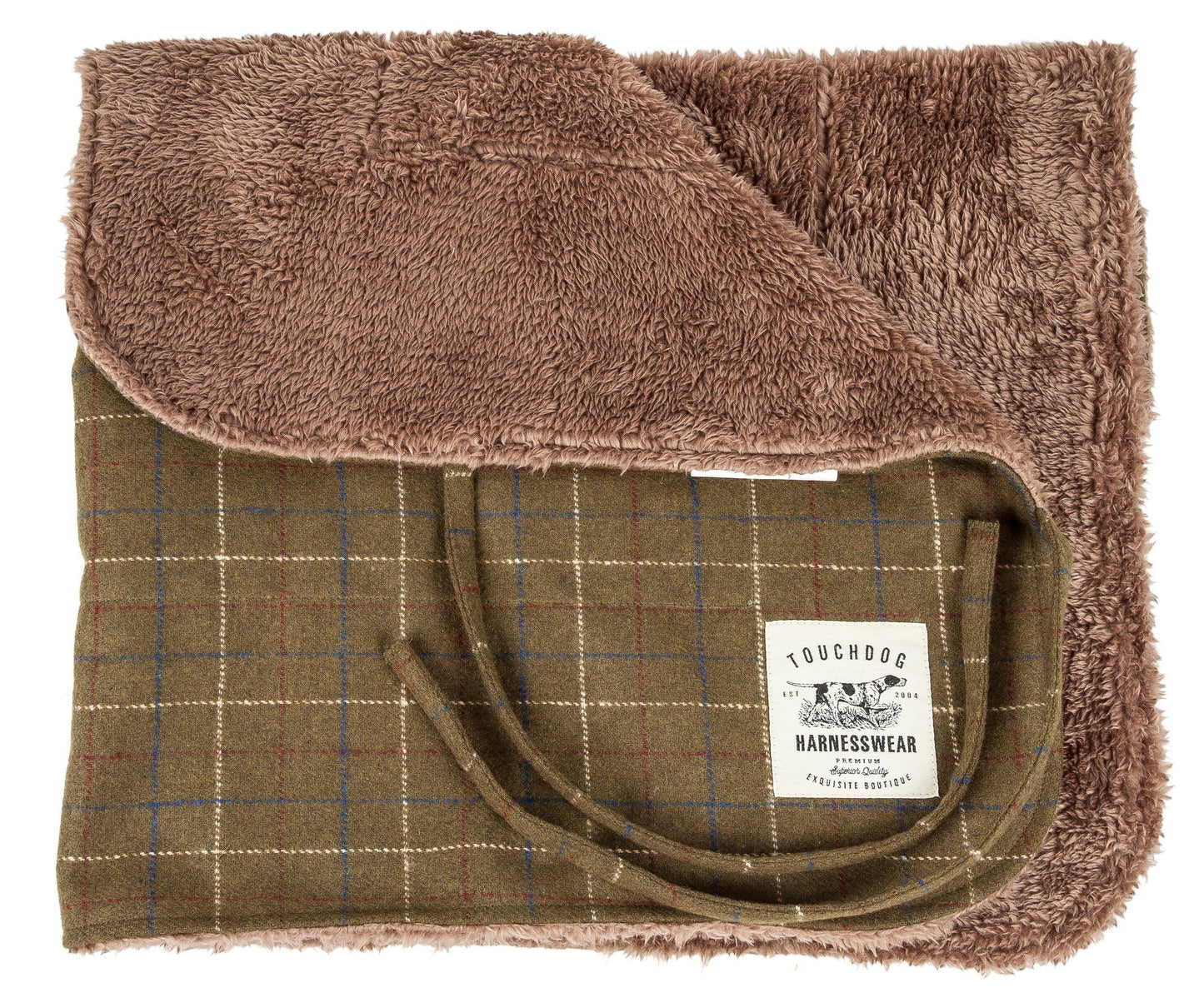 Touchdog ® 2-In-1 Windowpane Plaid Dog Jacket and Matching Reversible Dog Mat