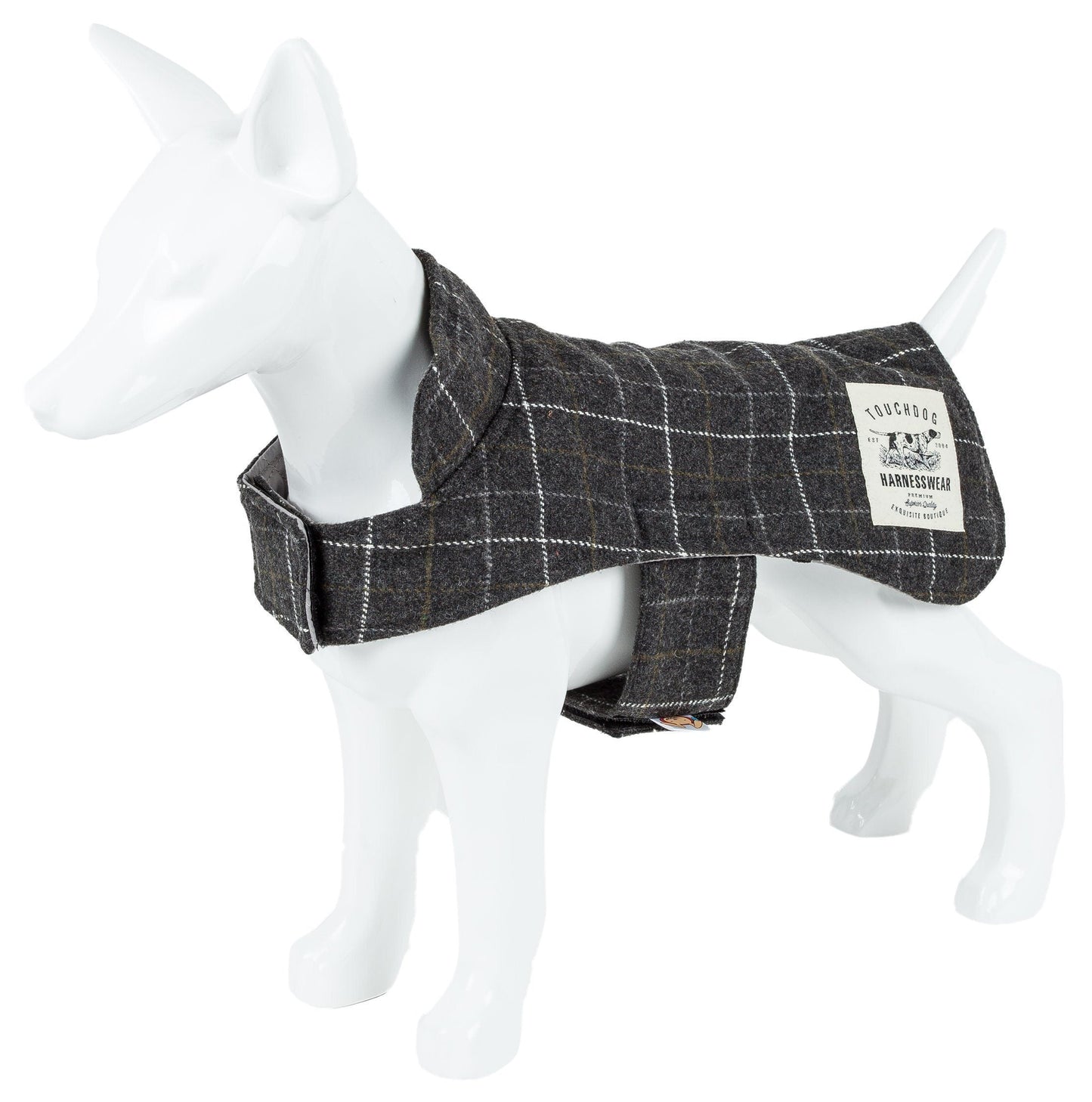 Touchdog ® 2-In-1 Windowpane Plaid Dog Jacket and Matching Reversible Dog Mat