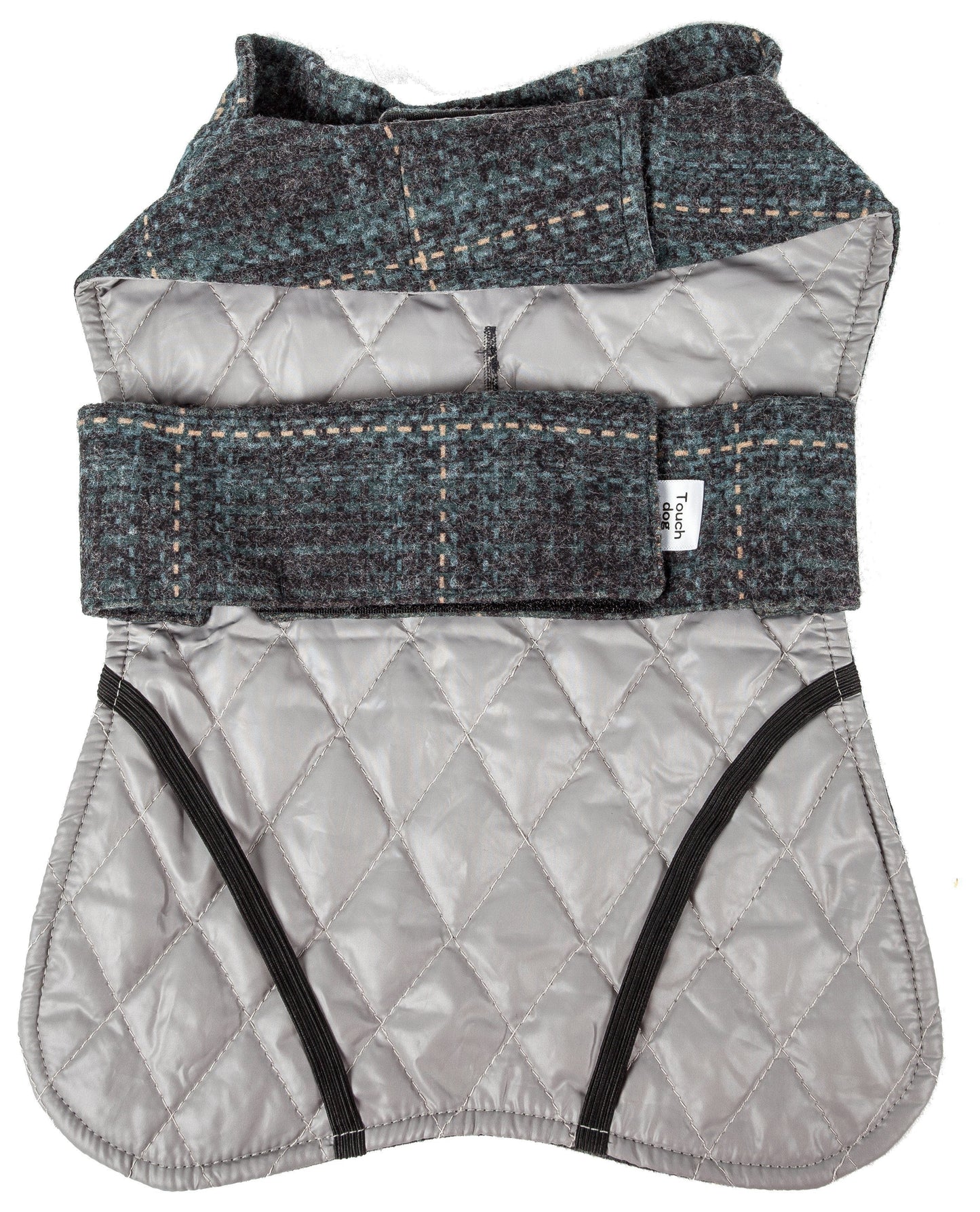 Touchdog ® 2-In-1 Windowpane Plaid Matching Dog Jacket and Reversible Dog Mat