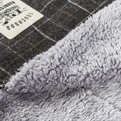 Touchdog ® 2-In-1 Windowpane Plaid Dog Jacket and Matching Reversible Dog Mat