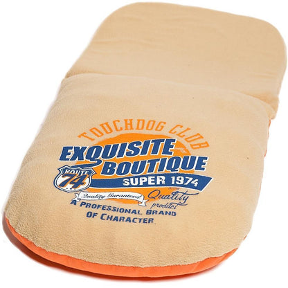 Touchdog ® 'Active-Play' Vintage Emblem Panoramic Cat Bed w/ Teaser Toy