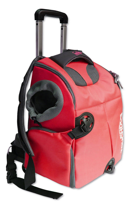 Touchdog ® 'Wuffle Duffle' 2-in-1 Wheeled Backpack Sporty Pet Carrier