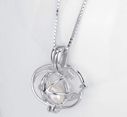 Cat Nap Pearl Cage Pendant | Sterling Silver Cat Necklace