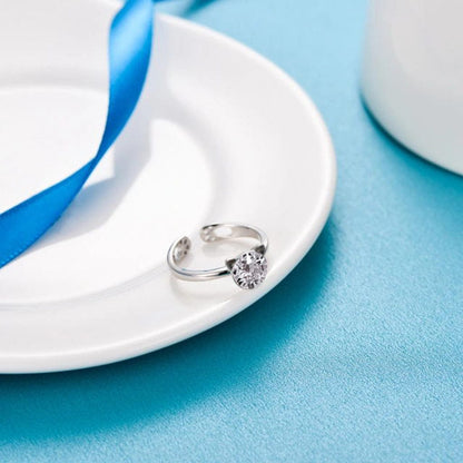 Crystal Cat Sterling Silver Ring