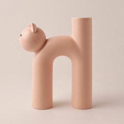 Modern Ceramic Cat Vase