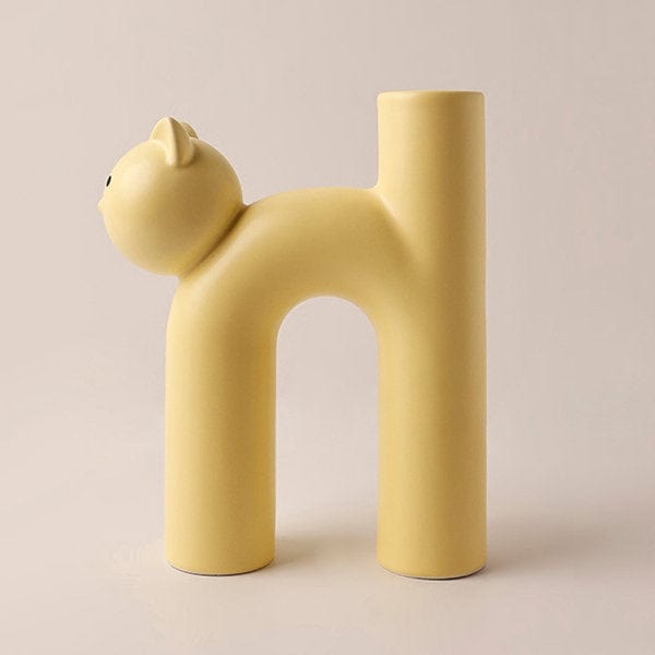 Modern Ceramic Cat Vase